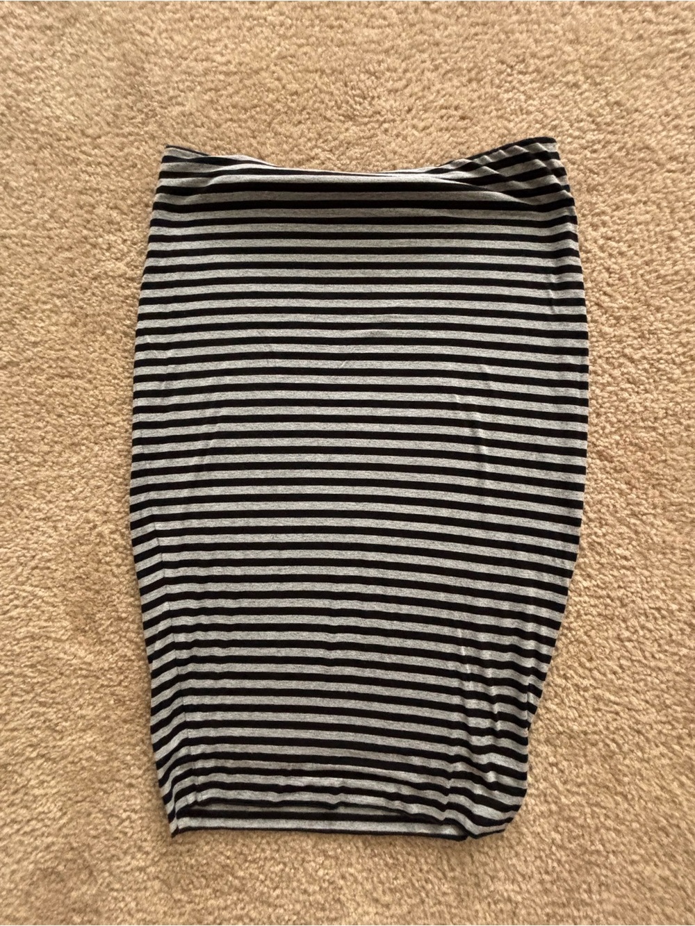 Vince Camuto Black & Gray Striped Pencil Skirt